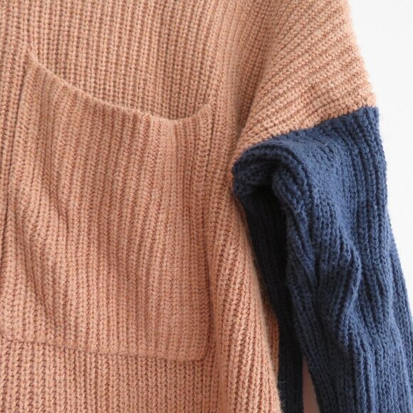 MADEWELL Thompson Pocket Pullover Sweater in Colorblock Heather Timber - Size XS - Picture 6 of 16